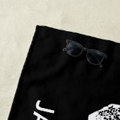 MINIMALIST WHITE THREE LETTER MONOGRAM NAME BLACK ビーチタオル (インサイチュ)