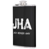 MINIMALIST WHITE THREE LETTER MONOGRAM NAME BLACK フラスク (左)