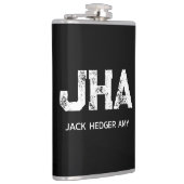 MINIMALIST WHITE THREE LETTER MONOGRAM NAME BLACK フラスク (右)