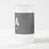 MINIMALIST WHITE THREE LETTER MONOGRAM NAME BLACK フロストグラスビールジョッキ (中央)