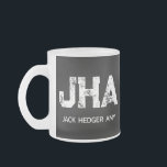 MINIMALIST WHITE THREE LETTER MONOGRAM NAME BLACK フロストグラスマグカップ<br><div class="desc">THIS IS A SIMPLE,  THREE LETTER MONOGRAM DESIGN,  SUITABLE FOR EVERYONE.YOU CAN CHANGE,  RESIZE OR ADD TEXT AND COLOURS THE WAY YOU LIKE.THANK YOU.</div>