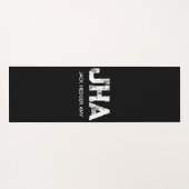 MINIMALIST WHITE THREE LETTER MONOGRAM NAME BLACK ヨガマット (裏面(横))