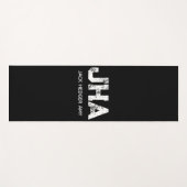 MINIMALIST WHITE THREE LETTER MONOGRAM NAME BLACK ヨガマット (正面(横))