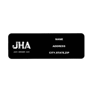 MINIMALIST WHITE THREE LETTER MONOGRAM NAME BLACK ラベル