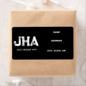 MINIMALIST WHITE THREE LETTER MONOGRAM NAME BLACK ラベル (インサイチュ)