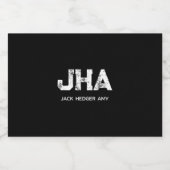 MINIMALIST WHITE THREE LETTER MONOGRAM NAME BLACK リキュールボトルラベル (シングルラベル)