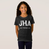 MINIMALIST WHITE THREE LETTER MONOGRAM NAME BLACK Tシャツ (正面フル)