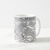 Minimalist White Topographic Line Art 🌍 コーヒーマグカップ (正面右)