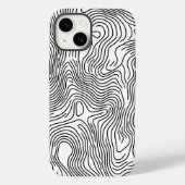 Minimalist White Topographic Line Art 🌍 Case-Mate iPhoneケース (裏面)