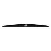 MINIMALIST WHITE TWO LETTER MONOGRAM NAME BLACK  タイヘッドバンド (正面)