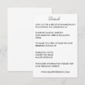 Minimalist White Wedding Details Enclosure Card エンクロージャーカード (正面/裏面)