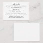 Minimalist White Wedding Enclosure Card | Earthy  エンクロージャーカード (正面/裏面)