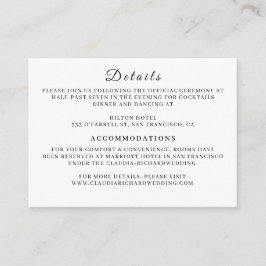 Minimalist White Wedding Enclosure Card | Earthy  エンクロージャーカード