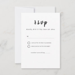 Minimalist White Wedding RSVP Card