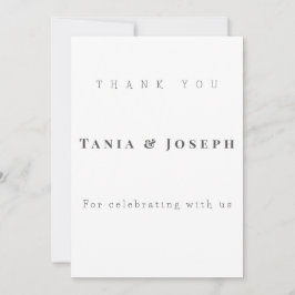 Minimalist White Wedding Thank You Card Template サンキューカード