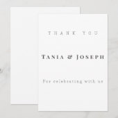 Minimalist White Wedding Thank You Card Template サンキューカード (正面/裏面)