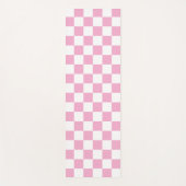 Minimalist White Yoga Mat with Pink Square Accent ヨガマット (正面)