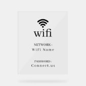 Minimalist Wi-Fi Network Password Display Sign アクリルサイン (正面)