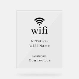 Minimalist Wi-Fi Network Password Display Sign アクリルサイン
