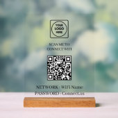 Minimalist Wi-Fi QR Network Tabletop Sign アクリルサイン (ニュートラル)