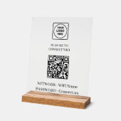 Minimalist Wi-Fi QR Network Tabletop Sign アクリルサイン (傾斜)