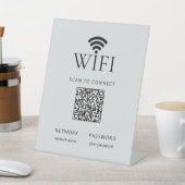 Minimalist WiFi Network Password QR Code Gray 台座サイン (インサイチュ)
