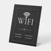 Minimalist Wifi Network Password Sign Black-Gray 台座サイン (正面)