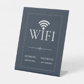 Minimalist Wifi Network Password Sign Dark Gray 台座サイン (正面)