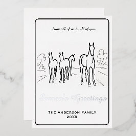Minimalist Wild Horse Family Custom  箔シーズンカード