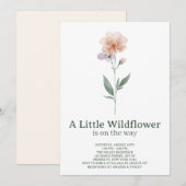 Minimalist Wildflower Baby Shower Invitation 招待状 (正面/裏面)
