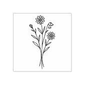 Minimalist Wildflower Botanical Bouquet Line Art ラバースタンプ (インプリント)