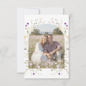 Minimalist Wildflower Botanical Wedding Photo セーブザデート (裏面)