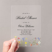 Minimalist Wildflower Bridal Shower アクリル招待状 (インサイチュ (ポータブル))