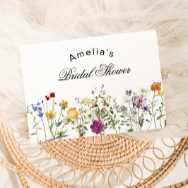 Minimalist Wildflower Bridal Shower サンキューカード