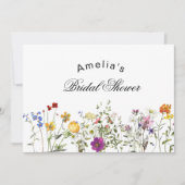 Minimalist Wildflower Bridal Shower サンキューカード (正面)