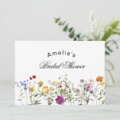 Minimalist Wildflower Bridal Shower サンキューカード (スタンド正面)