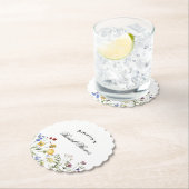 Minimalist Wildflower Bridal Shower ペーパーコースター (インサイチュ)