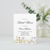 Minimalist Wildflower Bridal Shower 案内ポストカード (スタンド正面)