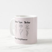 Minimalist Wildflower Custom Kids Name Keepsake コーヒーマグカップ (正面左)