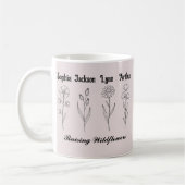 Minimalist Wildflower Custom Kids Name Keepsake コーヒーマグカップ (左)