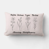 Minimalist Wildflower Custom Kids Name Keepsake ランバークッション (正面)