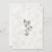 Minimalist Wildflower Ivory Texture Wedding 招待状 (裏面)