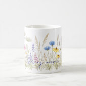 Minimalist Wildflower Meadow Mug – Delicate Waterc コーヒーマグカップ (中央)