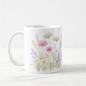 Minimalist Wildflower Meadow Mug – Delicate Waterc コーヒーマグカップ (左)