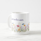 Minimalist Wildflower Meadow Mug, personalised  コーヒーマグカップ (正面左)