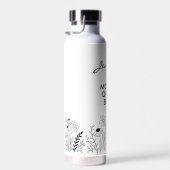 Minimalist Wildflower Mother of the Bride ウォーターボトル (右面)