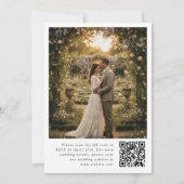 Minimalist Wildflower QR Code  Photo Wedding Invit 招待状 (裏面)
