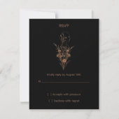 Minimalist Wildflower Rose Gold RSVP Card (正面)