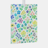 Minimalist Wildflower Seamless Pattern on White  ガラスオーナメント (正面右)