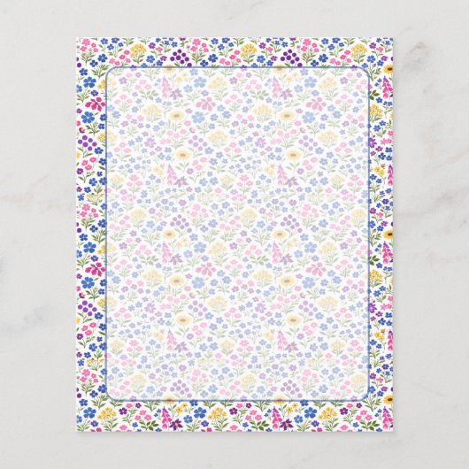 Minimalist Wildflower Seamless Pattern on White チラシ (正面)